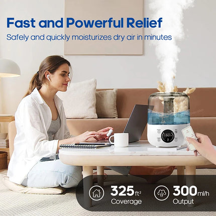 KINSCOTER 3L Air Humidifier Professional Large Capacity Home Humidifier Plant Mist Aroma Diffuser with Remote Control Timer
