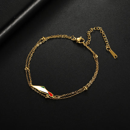 COOLTIME Palestine Map Charm Women Bracelets Stainless Steel Adjustable Double Layer Men Geography Bracelet jewelry Wholesale