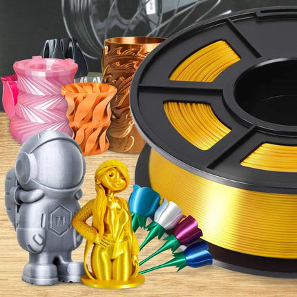 PLA Silk Gold 3D Print Filament 250g - High-Quality FDM 3D Printing Material for Home 3D Printer