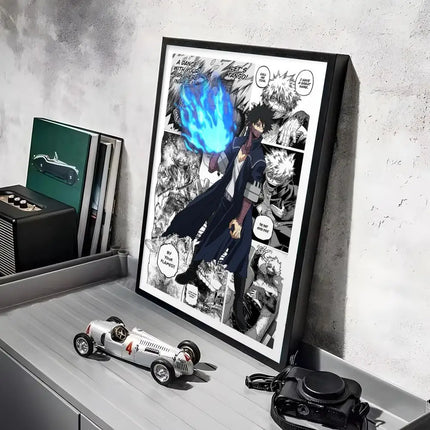 My Hero A-Academia Poster Stickers Mural Painting Self-Adhesive Wall Decals for Bedroom Living Room Home HD Decor Gift
