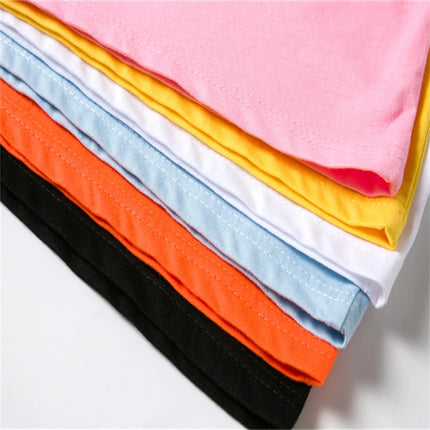 Children Solid color Short sleeve Suitable for boys girls top 3-12 Age Toddle T-shirts summer casual  white pink black clothing