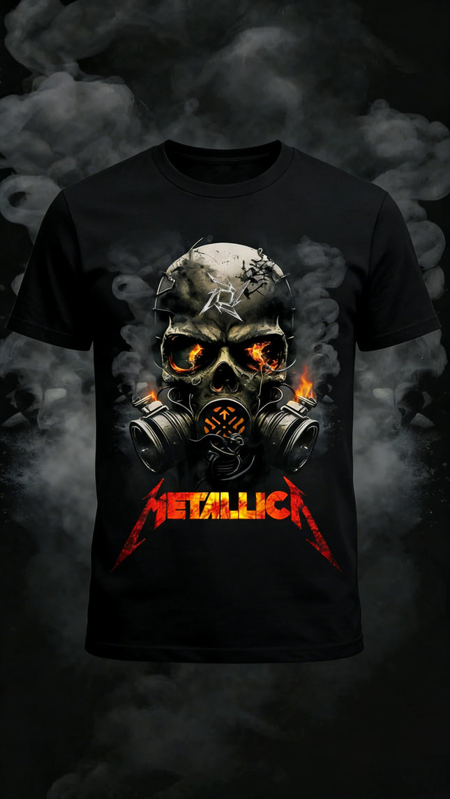 American Heavy Metal Band Metallica Poster Graphic Print T-shirt Fashion High-street Wind Oversized Men Women O-neck Cotton Tees