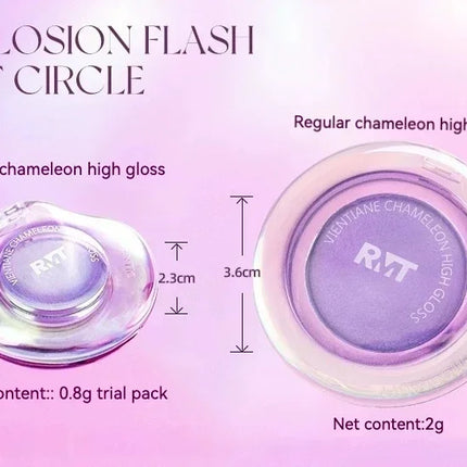 RMT High Gloss Chameleon Highlight Matte Purple Fine Powder Cream Blusher Shiny Face Brightening Integrated Plate ROMATIC Makeup