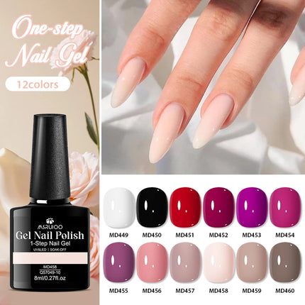 8ml 1-Step Gel Nail Polish No Need Base Top Coat Quick Dry Red Pink Semi Permanent UV/LED Varnishes DIY Nail Art Manicure Vernis