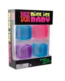 Schylling Nee Doh Nice Cube & Nice-Sicle Squishy Toy Sensory Stress Relief Squeeze Cube Anti-Anxiety Fidget Toy for Focus ADHD