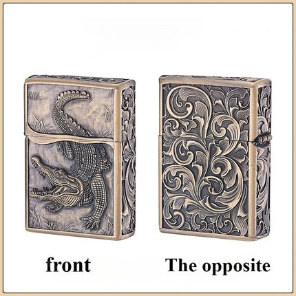 ZORRO zk series kerosine lighter, pure copper, various retro relief patterns, old-fashioned grinding wheel windproof lighter