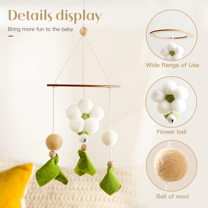 Baby Rattle Toys Cartoon Bee Flower Newborn Bed Bell Wooden Bracket Promote The Coordinated Development Of Senses Cute Baby Gift