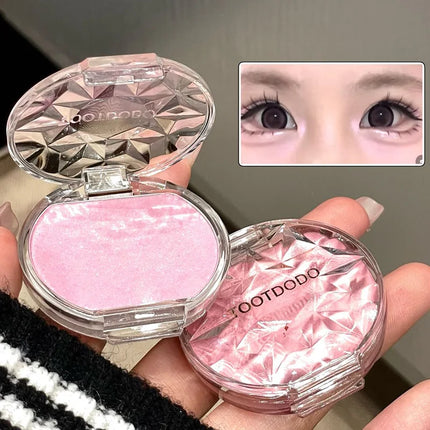 Face Makeup Ice Blue Glitter Lying Silkworm Peach Pink Pearl Eyeshadow Blusher Palette Highlights Natural Blush Female Cosmetics