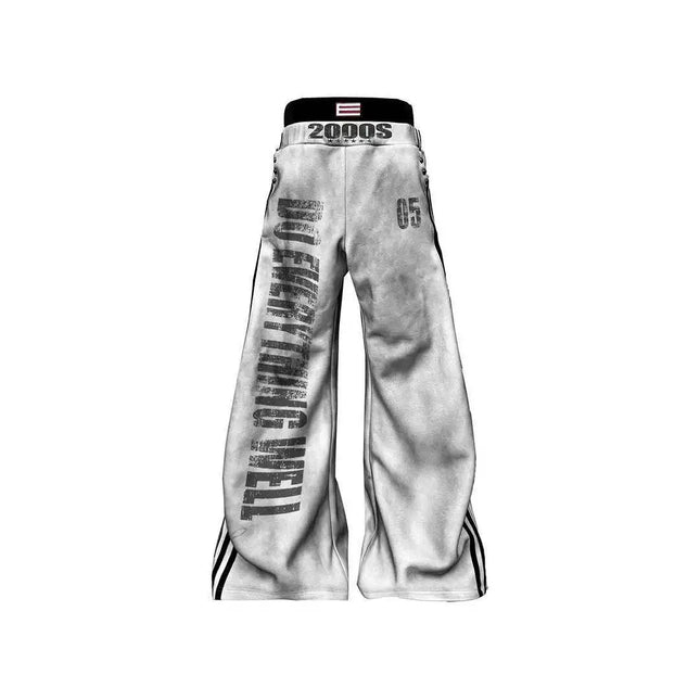 long sleeved spray printed sportswear fashion trend Harajuku retro Y2K personality willow nail zipper sweatshirt sweatpants