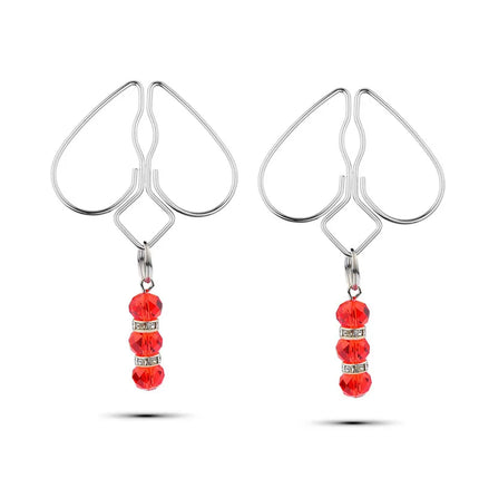Adult Games Erotic Nipple Clamp of Metal Peach Heart Breast Clip with Weight Ball for Women BDSM Mimi Vaginal Stimulate Sex Toy