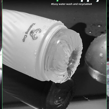 Male Masturbator Transparent Meat Vaginal Masturbation Adult Male Sex Toy Piston Manual Masturbator Cup Penis Massage Trainer