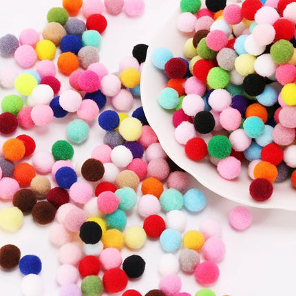 100pcs 10mm/15mm/20mm Soft Pompoms Fur Ball Arts Craft Supplies DIY Accessories for Toys Party Decoration Crafts Materials