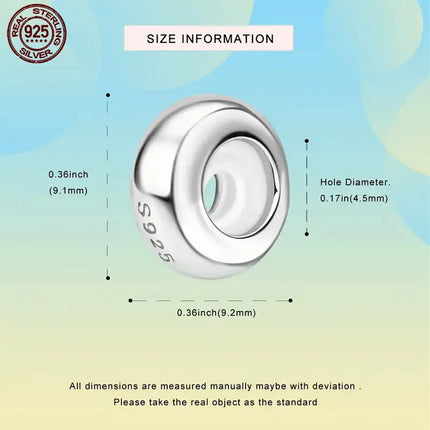 925 Sterling Silver Buckle Ring Series Charms Pendant with Cubic Zirconia, Fit DIY Bracelet Necklace Gift for Her, Sterling Silver Pendant