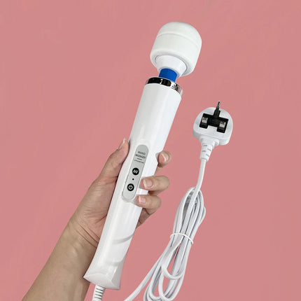 Cabled Mega Wand UK Plug Wand Massager with Wire Super Powerful 10 Vibrations Pleasure Women Sex Sports Recovery Muscle Aches