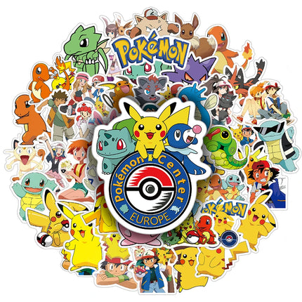 10/30/50pcs Anime Pokemon Graffiti Stickers Kawaii Pikachu Decal DIY Skateboard Laptop Waterproof Cartoon Graffiti Sticker