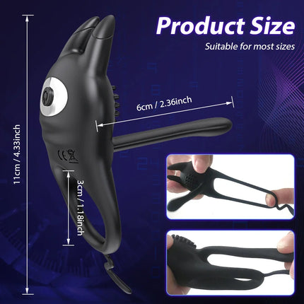 Vibrating Cock Ring Penis Ring for Men Ejaculation Delay Remote Control Penis Vibrator Chastity Cage Sex Toy for Men or Couples