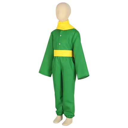 Anime Little Small Prince Cosplay Costume Green Top Pants Yellow Scarf Belt Suits Little Prince Uniform Outfits Wig Halloween