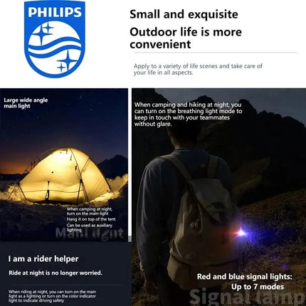 Philips 2025 New SFL1126 Flashlight Small Flashlight Led Portable Flashlight EDC With 4 Lighting Modes For Self Defense Camping