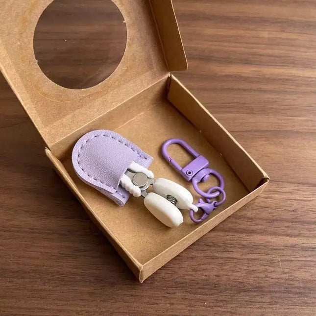 High Precision Art Mini Scissors with Protective Cover Colorful Hook Buckle Sewing Embroidery Snips with Storage Box Portable