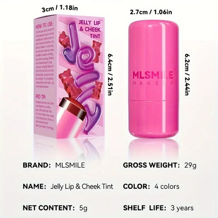 3-in-1 Jelly Powder Blusher Moisturized Long Lasting Matte 4 Color Facial Contour Rouge Brighten Lip Tin Makeup Stick