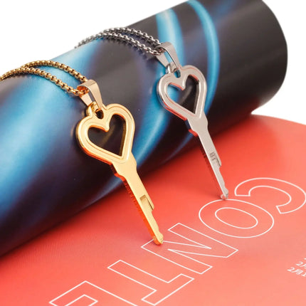 Heart Shaped Chastity Cage Key Necklace Accessory Fits All Cock Cages Integrated Locks Key Holder Sex Toys Adult Games Gifts