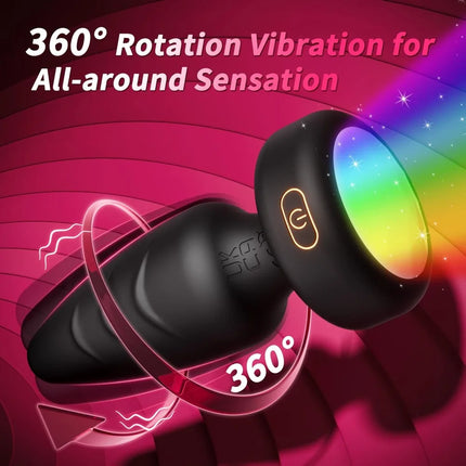 360°Rotation Vibrating Butt Plug Sex Toy Remote Control LED Light Anal Plug G Spot Prostate Massager Vibrator Dildo Adlut Supply