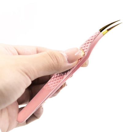 1pc Fiber Tip Tweezers Stainless Steel Straight Curved Nail Tools Volume Eyelash Accurate Tweezers Clip Set Makeup Tools