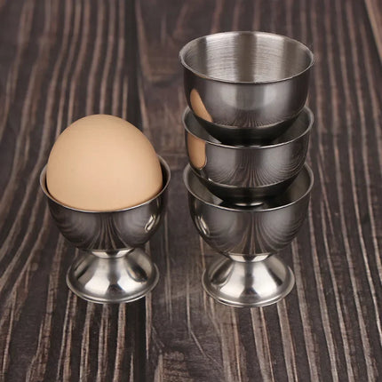 4pcs Stainless Steel Boiled Egg Cups Stand Rack Eggs Holder Kitchen Breakfast Cooking Tool Holder Cooking Tool Kitchen Gadgets
