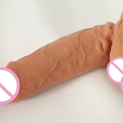 Multiple Styles FTM Packers Wholesale 2-in-1 Ultra Soft Silicone Hollow Penis Sleeve with Large Scrotum Prosthetic Stroker