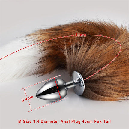 Sex Shop 5 Sizes Metal Butt Plug Fetish Fox Tail Intimate Toys Bdsm Anal Extender Dilator Products Erotic Games Goods For Adults