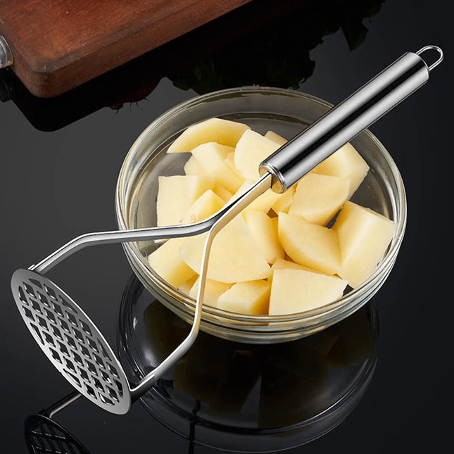 Potato Smasher Kitchen Gadgets Stainless Steel Kitchen Potato Masher Tool for Pureeing Meat Bean Vegetable Fruit Cooking Home