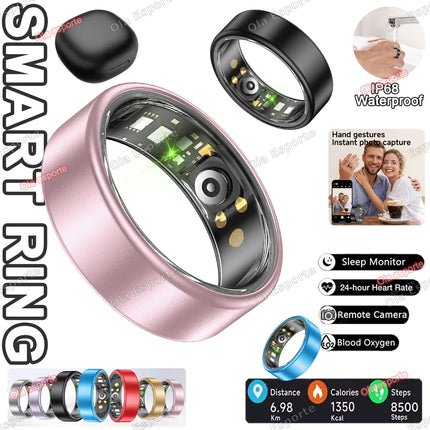 2026 New Smart Ring Men Women, Heart Rate and Blood Oxygen Monitor Smartring IP68 & 5ATM Waterproof, Multi-sport Mode Rings Man