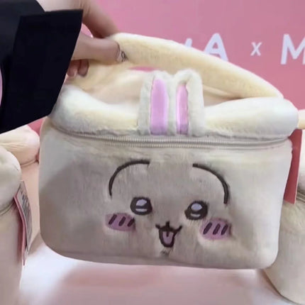 Kawaii Chiikawa Cosmetic Bag Large Capacity Multi-Pocket Design Plush Travel Toiletries Organizer Skin Care Storage Girl Gift