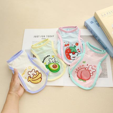 Dog Summer Cooling Outing Vest Pet Ice Silk Cool Clothes Cartoon Fruit Animal Printed Clothing XS-6XL