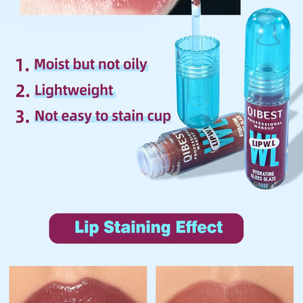 1PC mirror lip gloss, moisturizing, lightweight, non greasy, long-lasting luster, non stick to cup lip gloss
