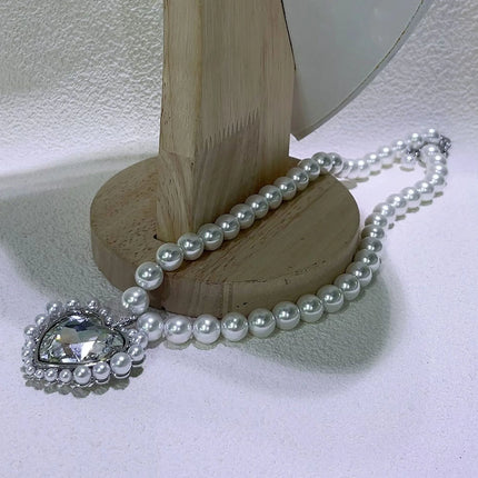 Original Heart Necklace 2025 Women's High Jewelry Set Luxury Pearl Necklace Earrings Ring Bracelet Suitable for Wedding Gifts