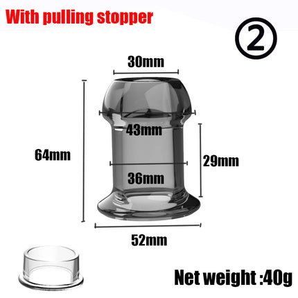 Hollow Speculum Peeking Anal Beads Butt Plug with Stopper Expander Tunnel Transparent Anus Dilation Expansion Prostate Massage