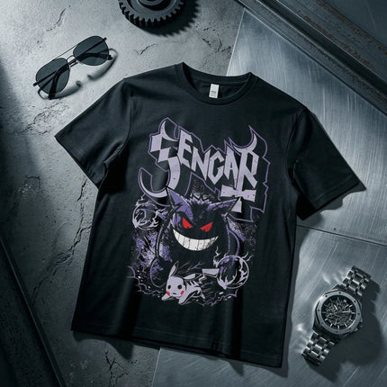 Anime Pokemon Gengar Printed T-shirt Men's and Women's T-shirt Men's Tops Harajuku Y2K T-shirt 2026 Summer New Tee Streetwear