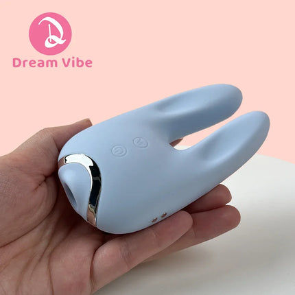 Blue Bunny Vibrator Dual Motors Quiet Suction & Vibration Powerful Clitoral Massager for Women Popular Sex Toy for Girls