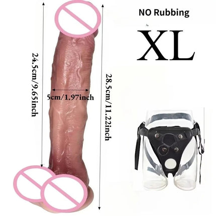 Wearable Strap on Realistic Dildos for Women Masturbators Products Skin Sliding penis Suction Cup Hands-Free G Spot Sex Toys 18