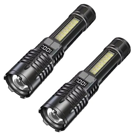 High Power LED COB Flashlight Built-in Large Capacity Battery Rechargeable Torch For Outdoor Camping Emergency Zoom Lantern