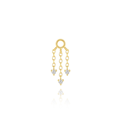CANNER 1PC 925 Sterling Silver Chain Tassel Piercing Earrings Chain Charm Accessories For Woman Shiny Earring Fine Jewelry Gift