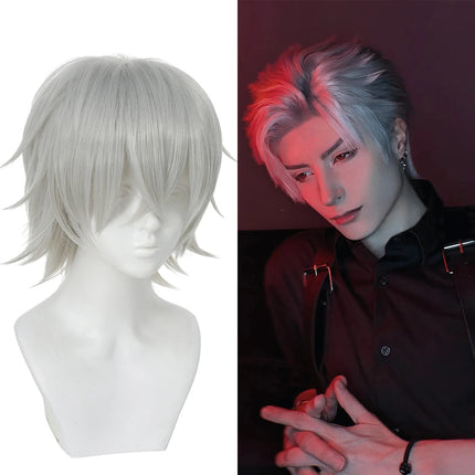 Cospaly Wigs Unisex Anime Wig 12cm/ 4.7 Inch Short Hair Wig Universal Costume Synthetic Wig with Bangs + Cap,for Party Festivals