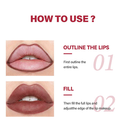 Lakerain Easy To Wear Non-stick Cup Lip Contouring Lip gloss lipstick Pen 4 Colors Lipliner Pencil Waterproof Matte Cosmetics