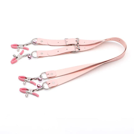 Sexy Flirt Labia Spreader Clip Breast Nipple Clamps Leather Bdsm Bondage Slave Fetish Erotic Tool Sex Toys For Women Adult Games