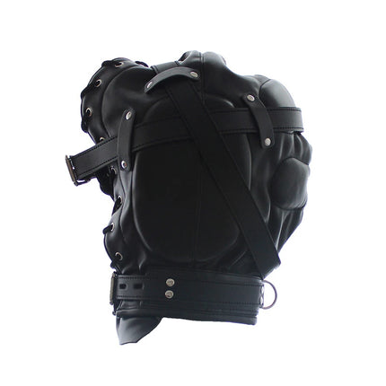 BDSM Bondage Fetish Sex Mask Sexy Headgear Closed Blindfold Leather Restraint Hood Mask Erotic Games Sex Toys for Couples