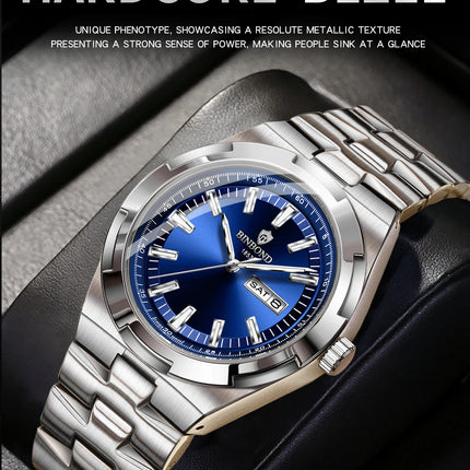 BINBOND New Luxury Quartz Men's Wristwatch Sport Men Watches Waterproof Luminous Date Week Stainless Steel Men's Watch Male Reloj