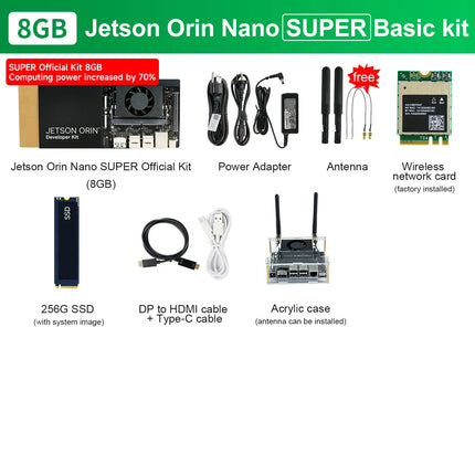 Official Jetson Orin NANO SUPER Development Board 8GB RAM 67 TOPS AI Large Model Developer Kit For Embedded And Edge Systems