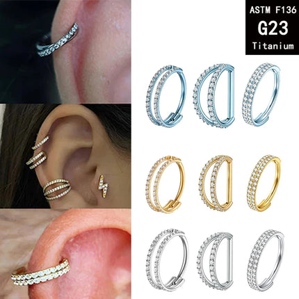 G23 Titanium ASTM F136 Nose Rings Piercing Hoop Earrings For Women Septum Nose Ring Clicker piercing Set  Body Jewelry