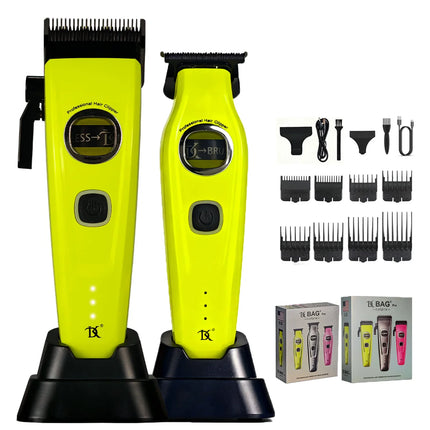 DKBAG Outer Rotor Brushless Motor Professional Men's Fade Clipper Set Barber DLC Blade Base Charger Hair Trimmer